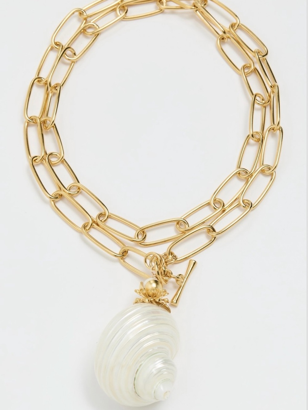 Brinker + Eliza Gold Sirena Mother of Pearl Shell necklace